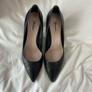 Dune London Black Leather 3” Pumps | 41
